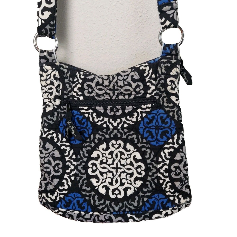 Vera Bradley Purse Bag CANTERBERRY COBALT Retired Cross Body Little Hipster Blue